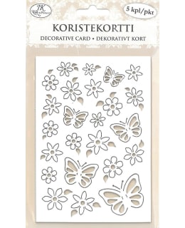 Koristekortti Perhoset ja Kukat 5 kpl