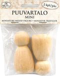 Puuvartalo 7 cm natur 2 kpl