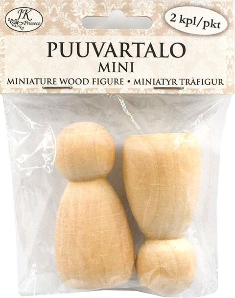Puuvartalo 7 cm natur 2 kpl