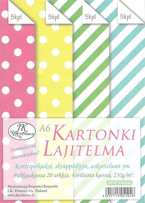 Kartonkilaj.A6 värikäs