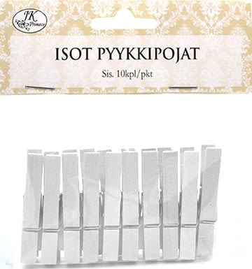 Isot Pyykkipojat Valkoinen 10 kpl