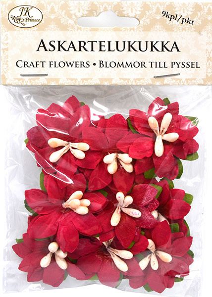Askartelukukat Joulutähti Pun 9 kpl
