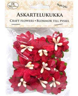 Askartelukukat Joulutähti Pun 9 kpl