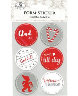 Form Sticker Jul Röd 3ark