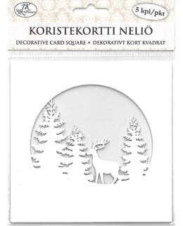 Koristekortti Neliö Kuuset & Poro Valk.