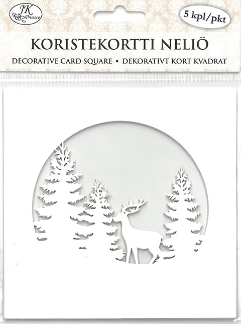 Koristekortti Neliö Kuuset & Poro Valk.