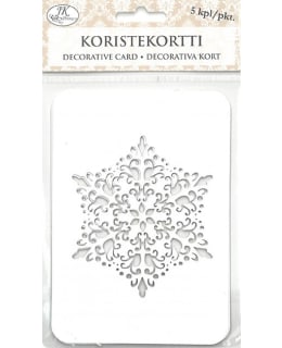 Koristekortti lumihiutale valk.