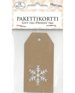Pakettikortti Lumihiutale Ruskea 10 kpl