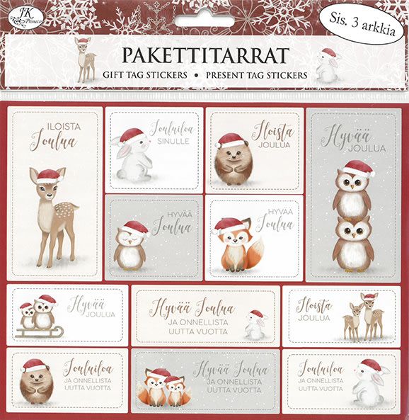 Pakettitarra metsäneläimet Joulu 3ark.