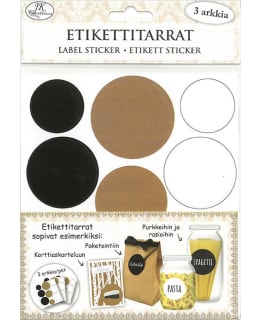 Etikettitarra Pyöreä Uusiomusta 3ark