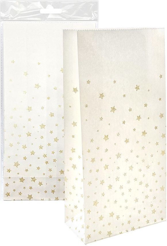 Lahjapussi Tähdet Kulta Glitter 5 kpl