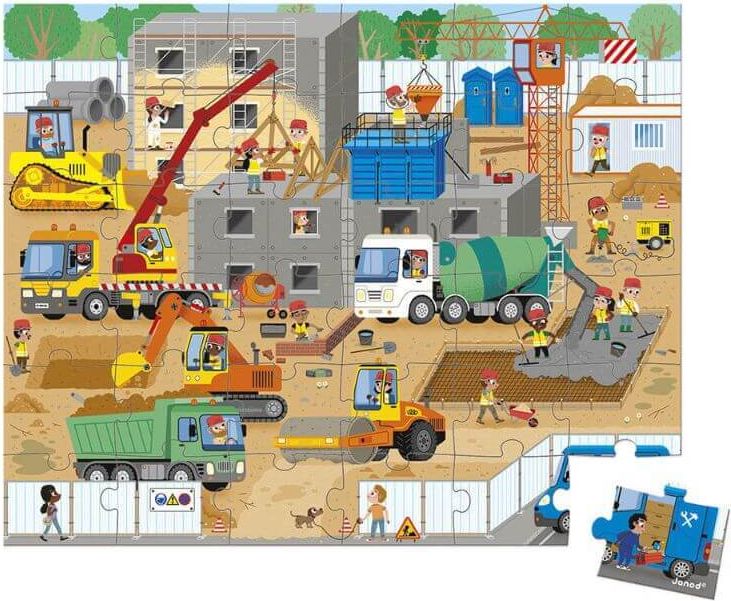 Janod Työkoneet Palapelisalkku 36 palaa
