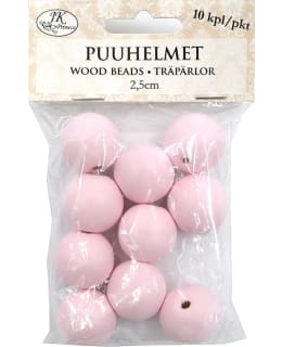 Puuhelmet Vaal.Pun. 2,5 cm 10 kpl