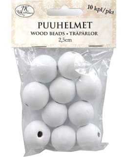 Puuhelmet valkoinen 2,5 cm