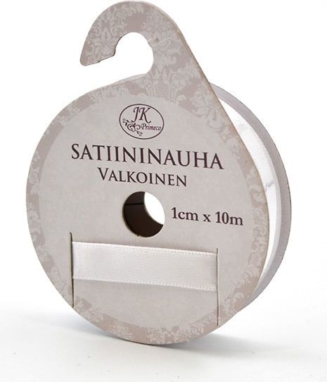 Satiininauha 1 cm x10m Valkoinen