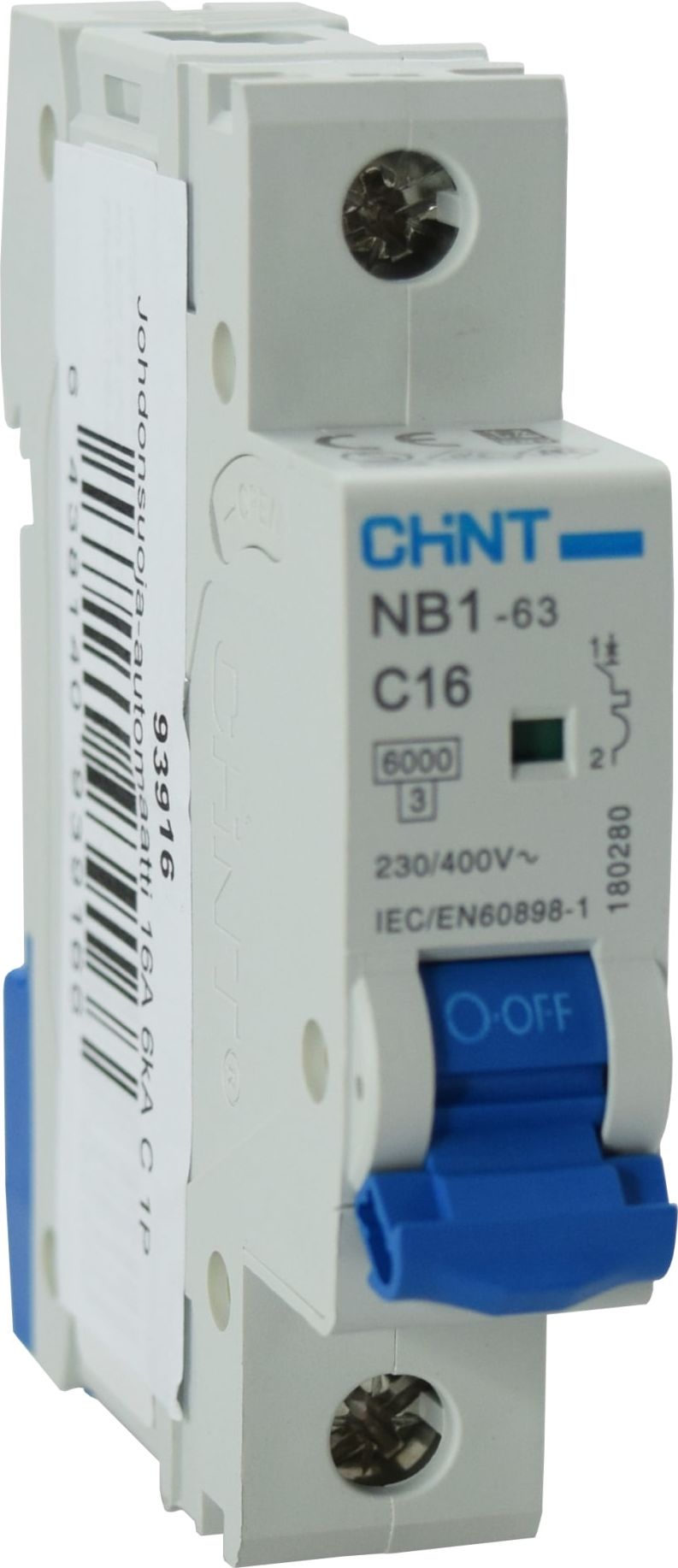 Johdonsuoja-automaatti  16 a 6kA c 1P irto