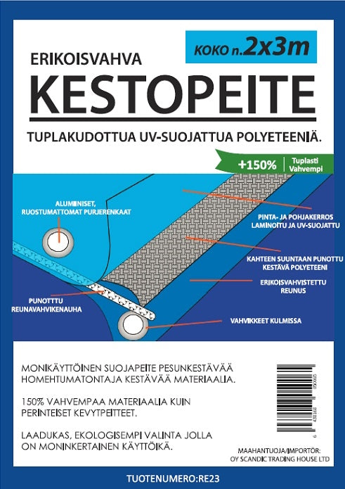 Ressu vahva kestopeite 2x3 m