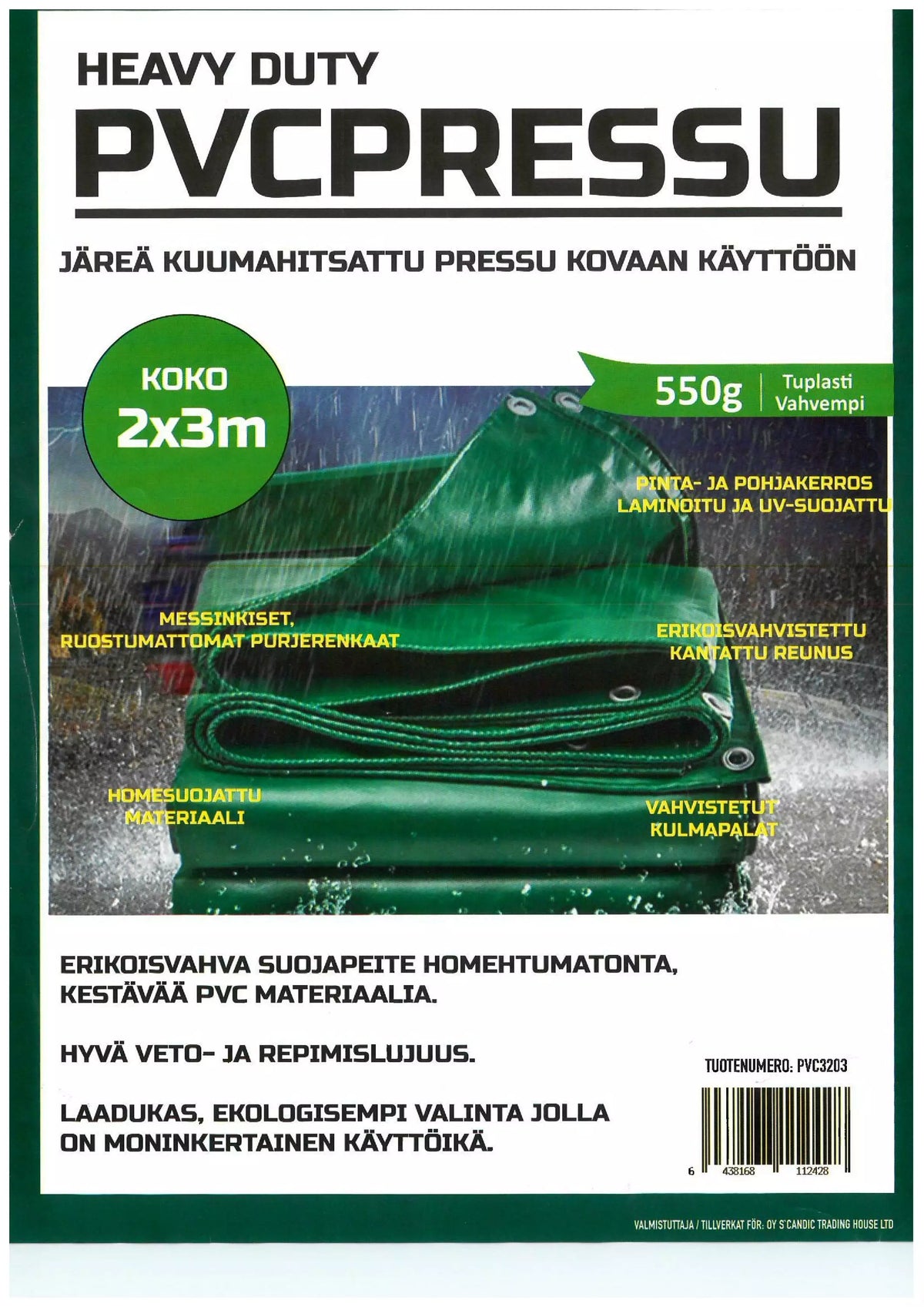 PVC pressupeite 2x3 m 500 g