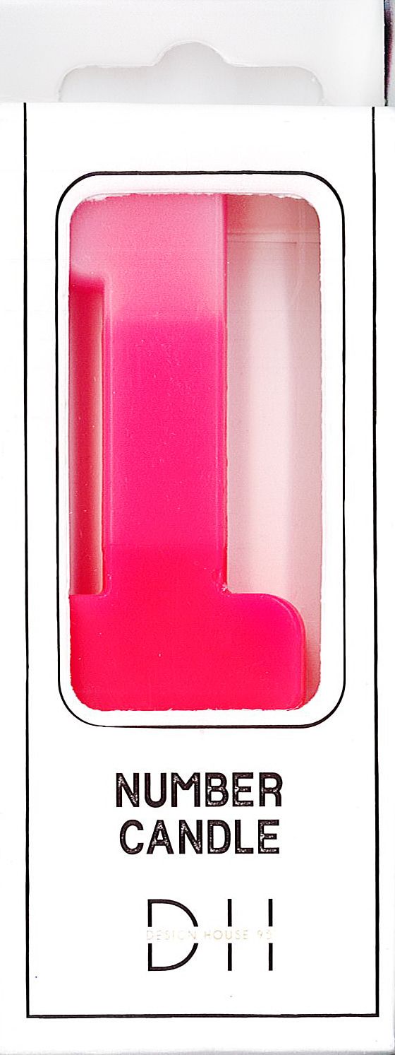 Numerokynttilä  1 Pinkki