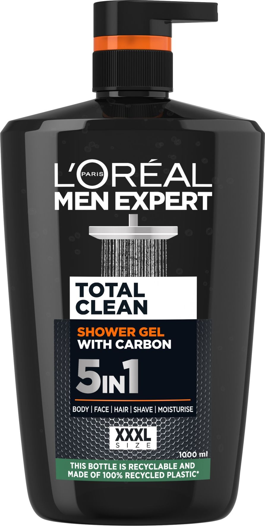 Loreal Paris Men Suihkugeeli 1000 ml Pure Carbon