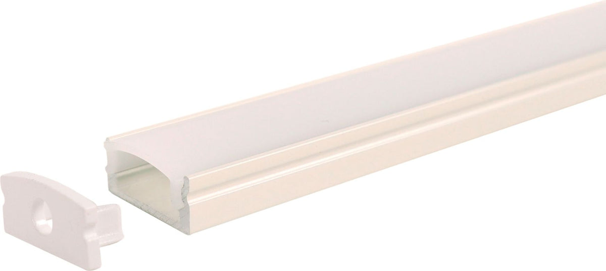 Led Energie Alumiiniprofiili 1 m suora valkoinen, alumiini, opaalikupu, 17,3 x 7 mm