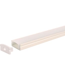 Led Energie Alumiiniprofiili 1 m suora valkoinen, alumiini, opaalikupu, 17,3 x 7 mm