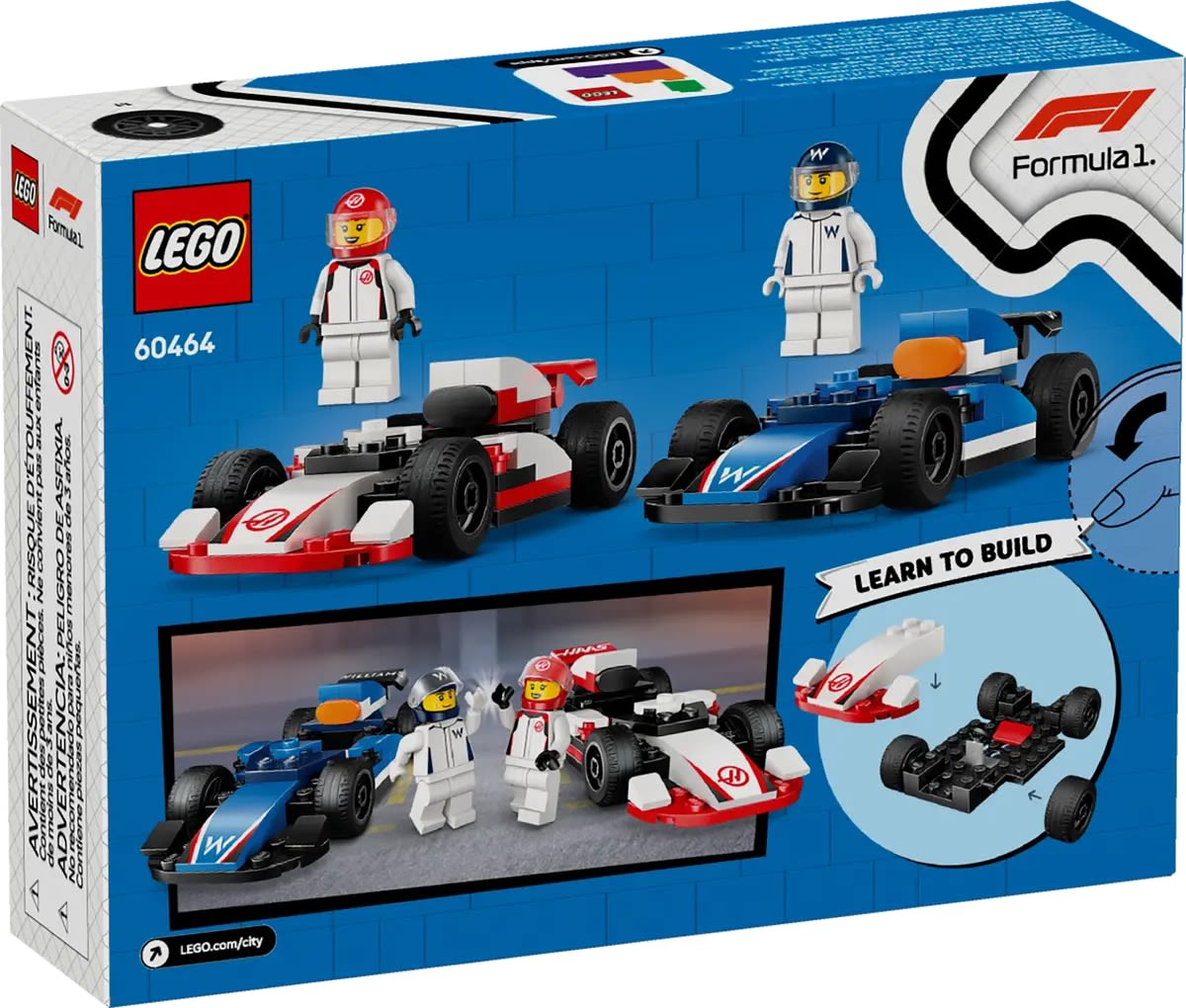 Lego F1®-kilpa-autot Williams Racing ja Haas F1®