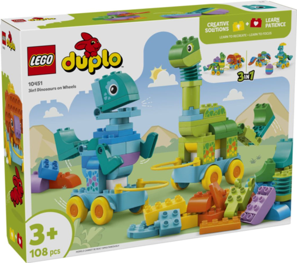 Lego Dinosauruksia pyörien päällä – 3 in 1 -setti