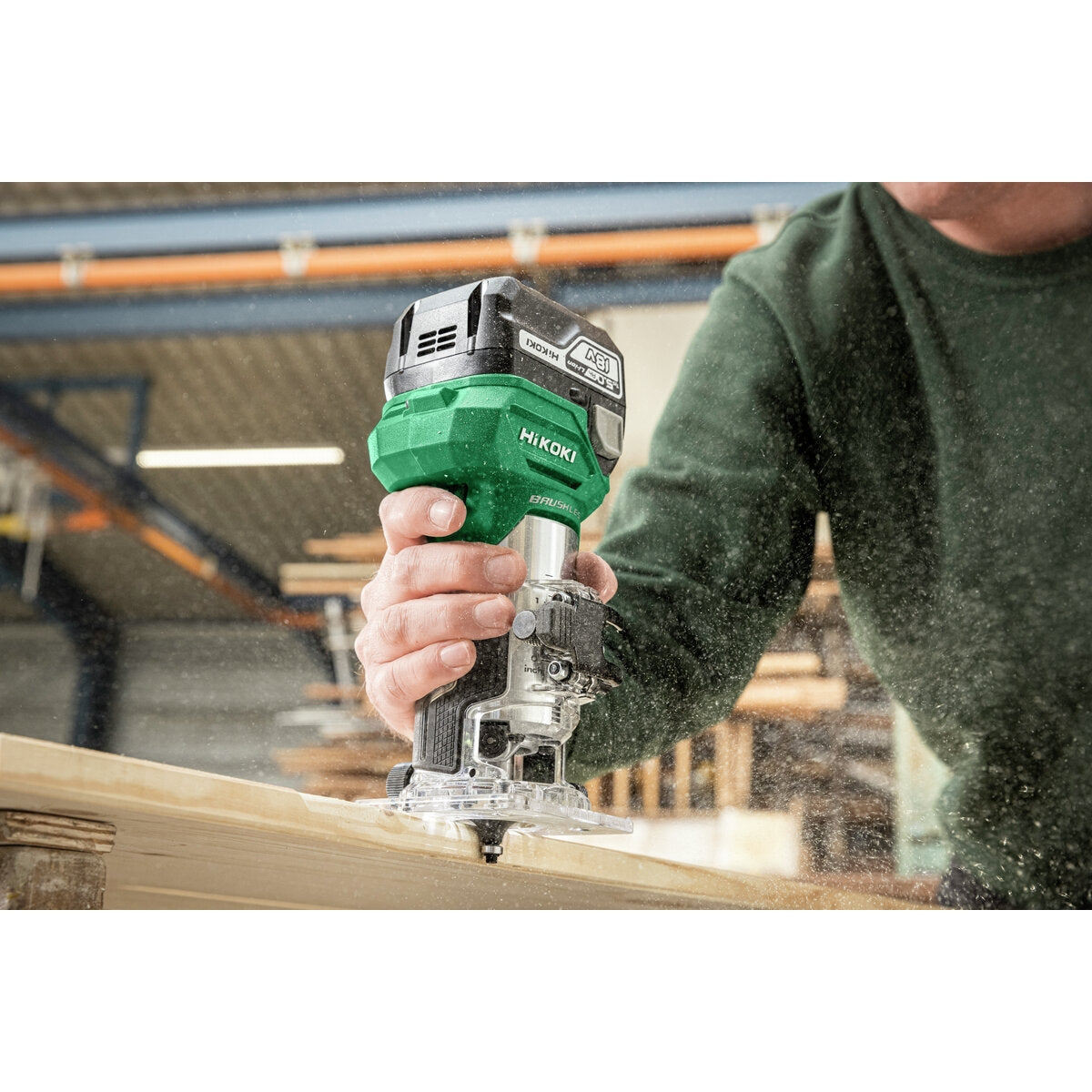 HiKOKI Reunajyrsin M1808DA 2 x 5,0 ah Akku, hiiliharjaton, hsc