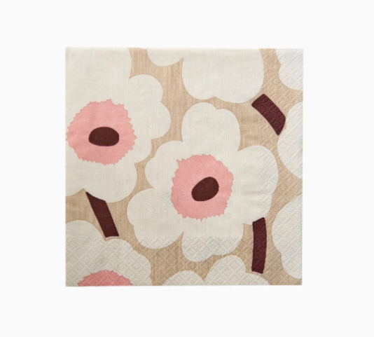 Marimekko Servetit 24cm Unikko Beigeroosa