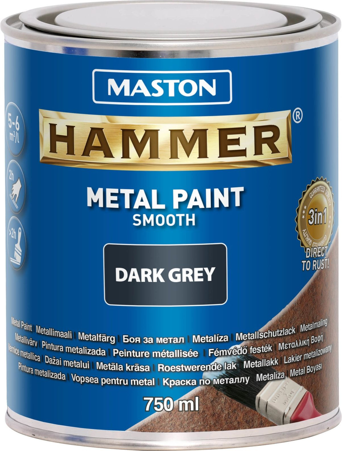 Maali Hammer Sileä tummanharmaa 750 ml