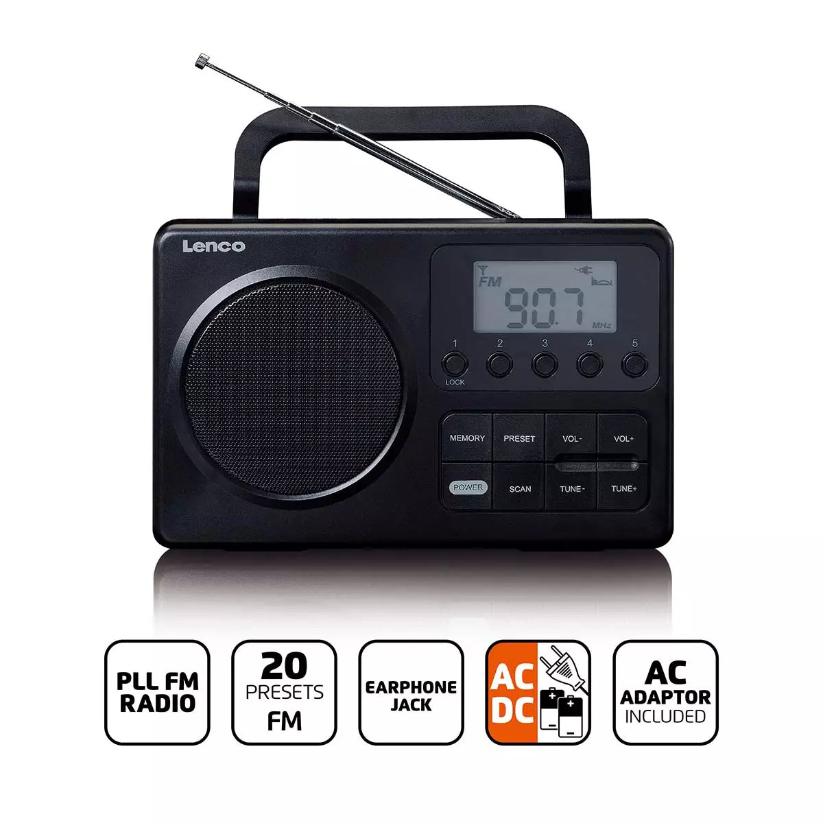 Lenco FM-radio MPR-035BK