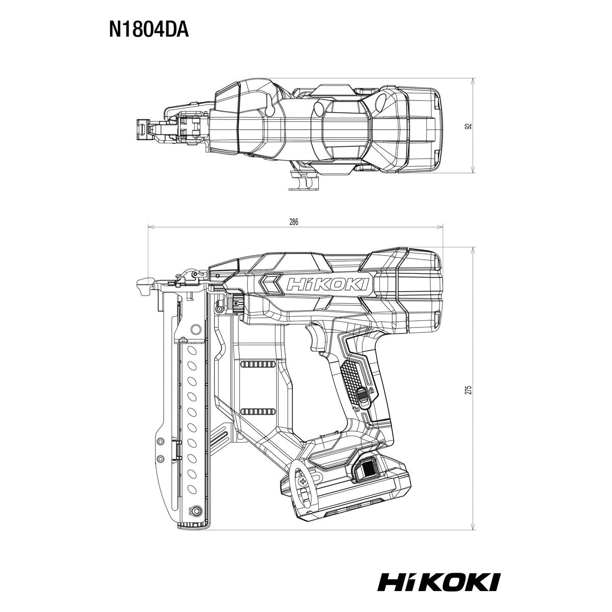 HiKOKI akkuhakasnaulain 18 v N1804DA runko