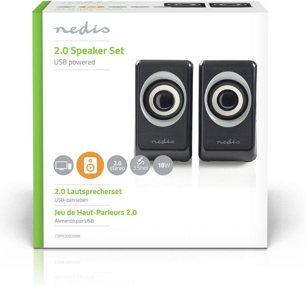 Nedis PC-Kaiutin | 2.0 | 18 w | 3,5 mm:n Liitäntä