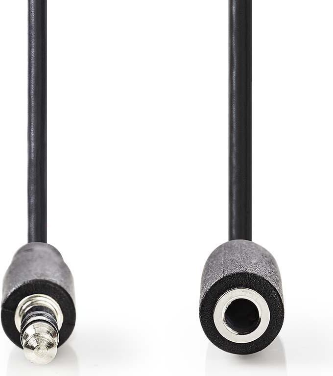 Stereoaudiojatkokaapeli, Jossa Äänenvoimakkuuden Säädin 3,5 mm, Uros - 3,5 mm, Naaras 1,0 m Musta