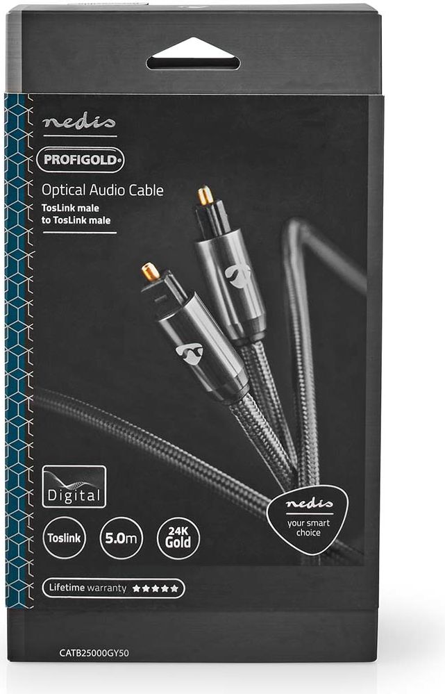 Nedis Optinen Audiokaapeli | TosLink uros - uros | 5.00 m