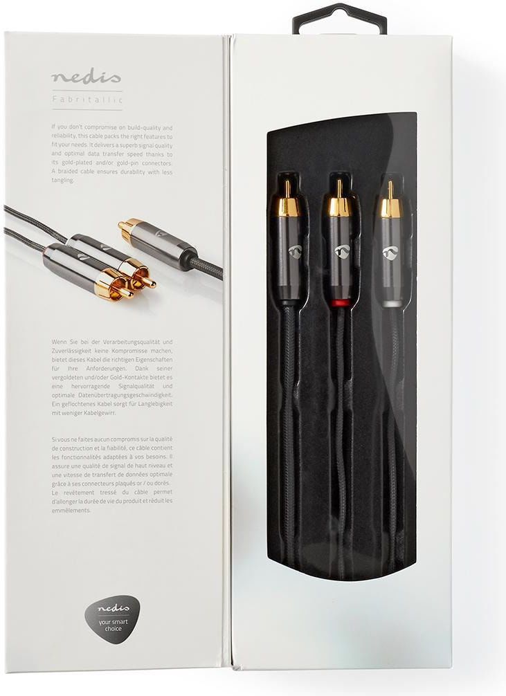 Nedis Subwoofer Kaapeli | RCA Uros - 2x RCA Uros | 3.00 m