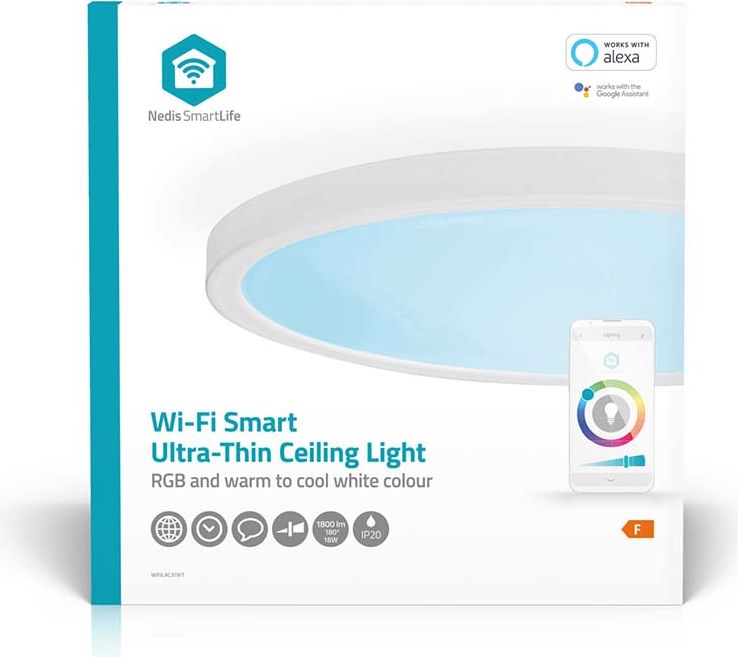 Nedis SmartLife Kattovalo | Wi-Fi | 1800 lm | 2700 - 6500 k | IP20