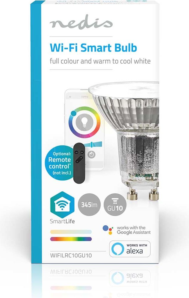 Nedis SmartLife RGB Lamppu | Wi-Fi | GU10 | 345 lm | 4.9 w | RGB + Säädettävä Valkoinen | 2700 - 6500 k | Android™ / ios | PAR16