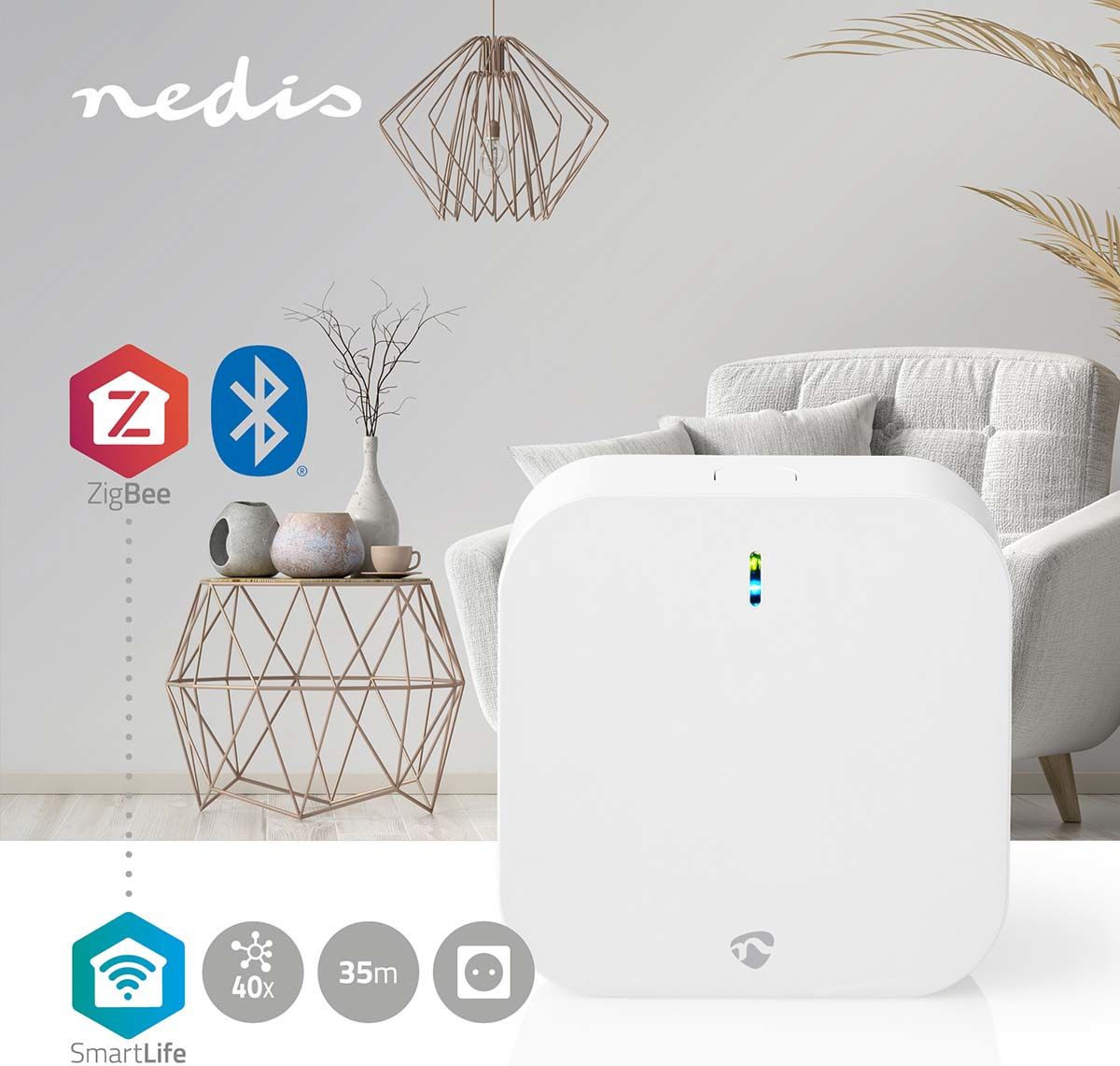 Nedis Zigbee Yhdyskäytävä | Bluetooth / Wi-Fi / Zigbee 3.0