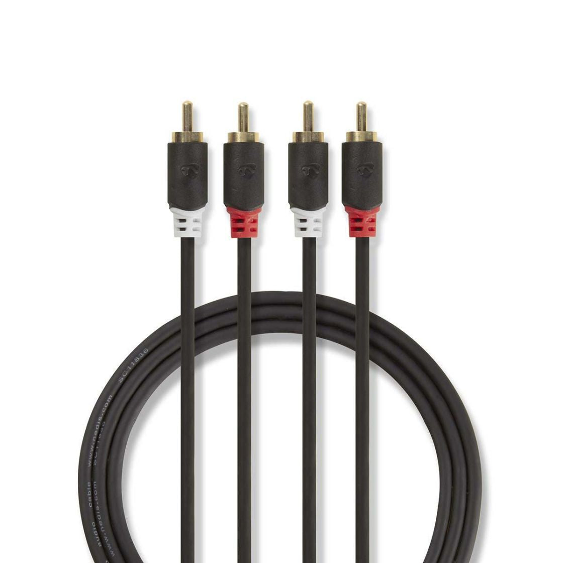 Nedis Stereoäänikaapeli | 2x RCA uros - uros | 2.00 m