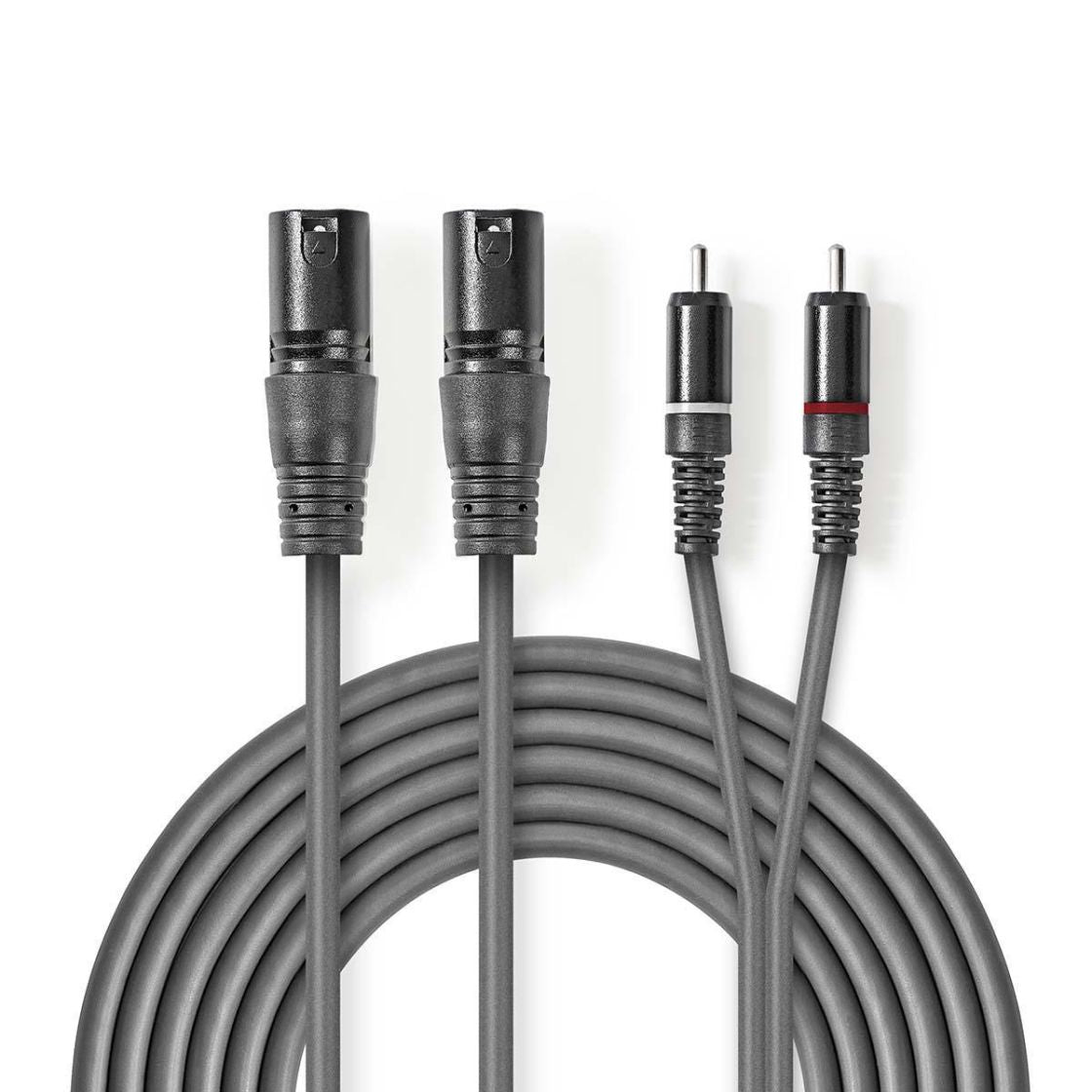 Nedis XLR-Audiokaapeli  2 xUros – 2 x RCA, Uros 3 m
