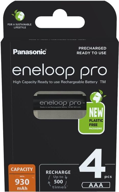 1x4 Panasonic Eneloop Pro Micro 930 mah aaa