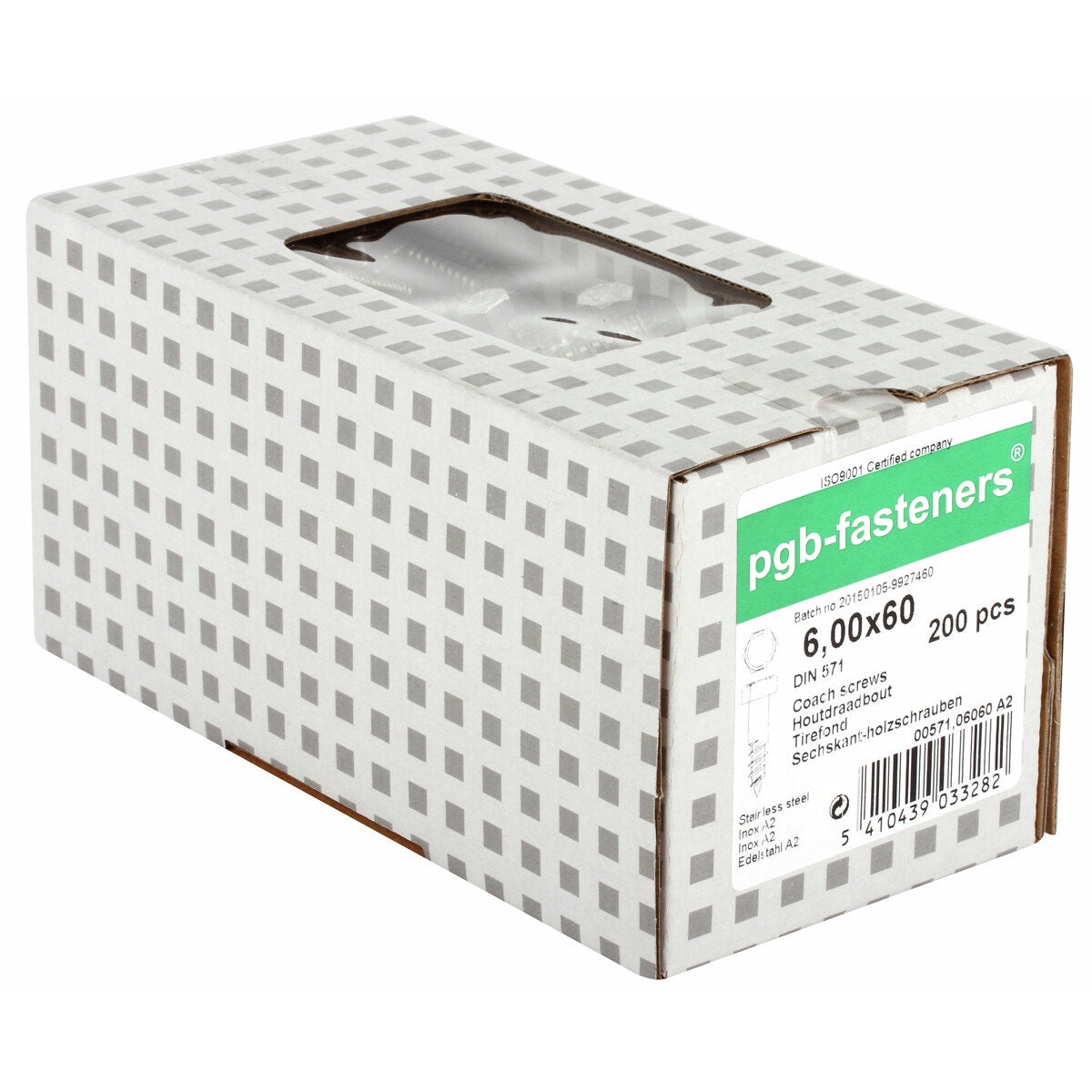 Täkkipultti 6X60 200 kpl A2 rst ce DIN571