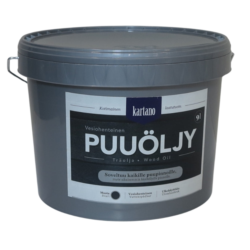 Kartano puuöljy musta, vesiohenteinen 9 l
