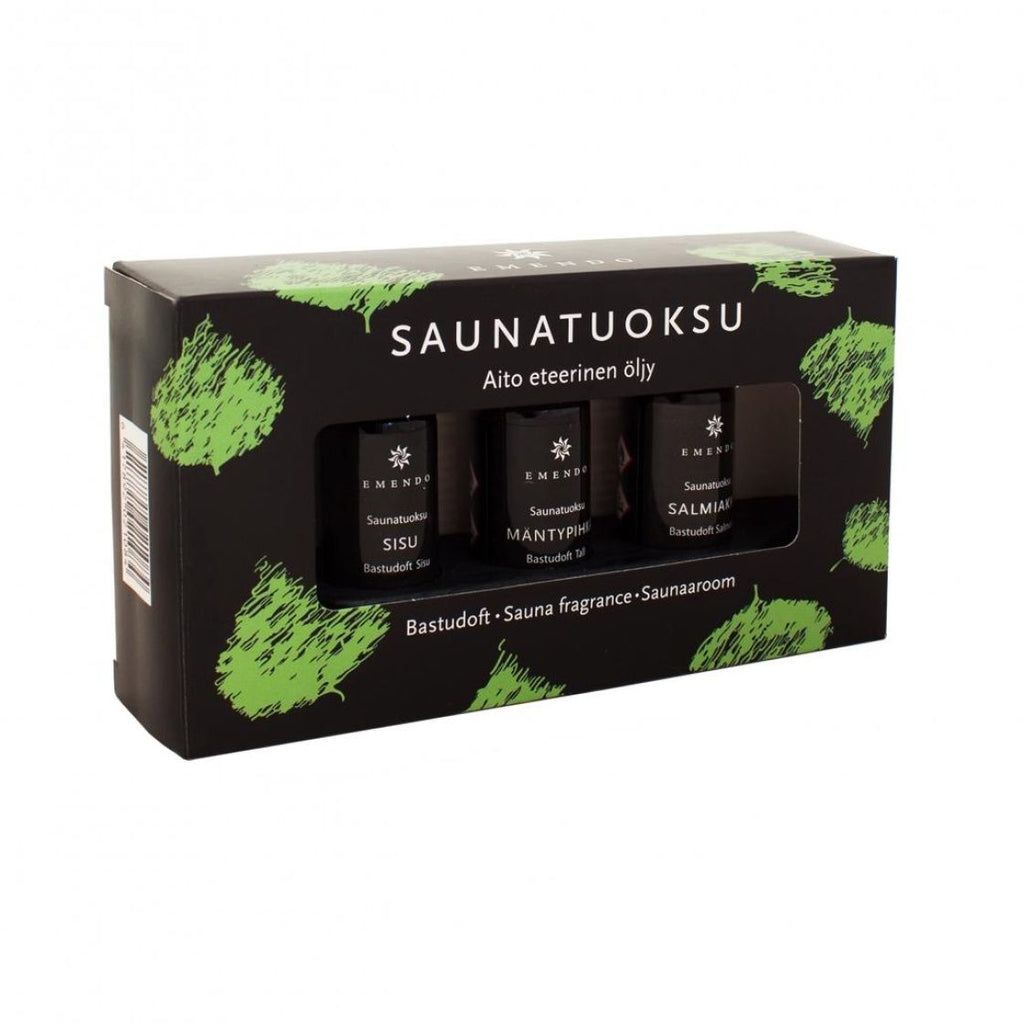 Emendo Saunatuoksu 3x10 ml musta puuteline