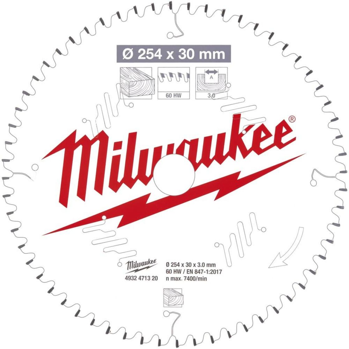 Milwaukee pyörösahant. ms W254X30X3,0X60