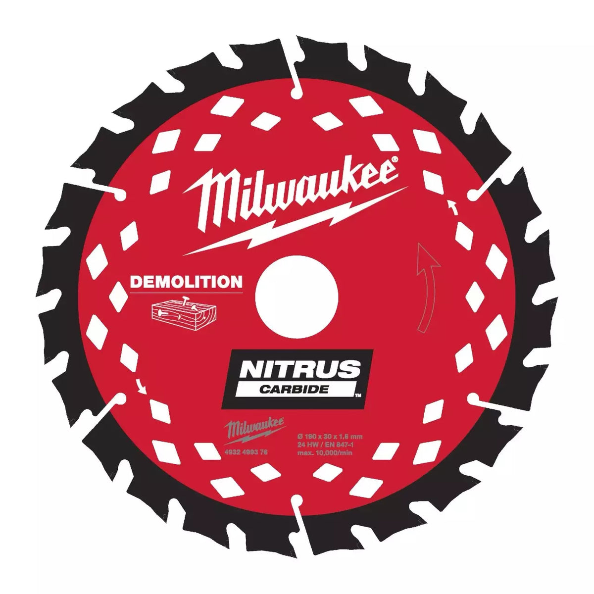 Milwaukee Pyörösahanterä 190X30X1.6X24ATB csb Nitrus p wd