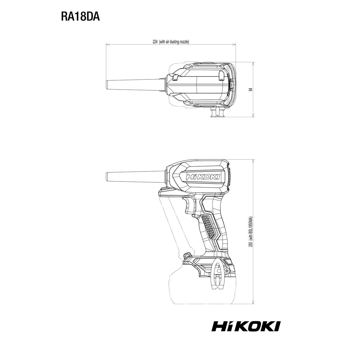 Puhallin RA18DA runko HiKOKI 18 v