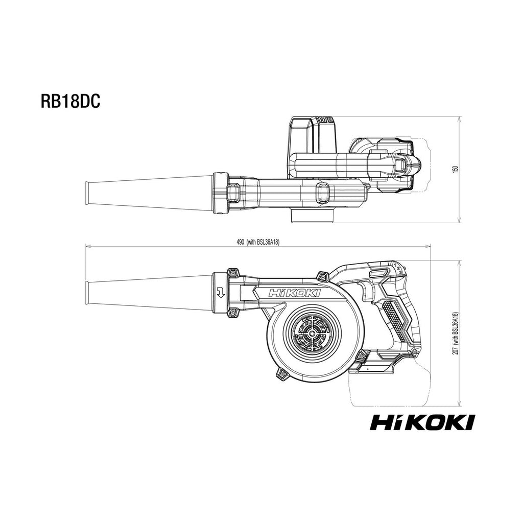 HiKOKI Puhallin RB18DC runko